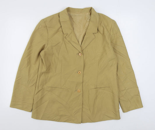 Damat Womens Yellow Kimono Blazer Size 16 Button