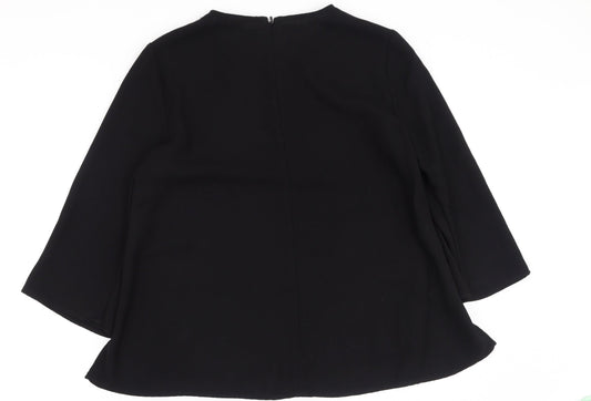 Womens UK Size 8 Topshop Black Basic Blouse