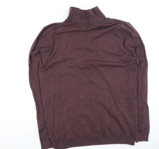 NEXT Mens Brown Cotton Button-Up Size M Collared