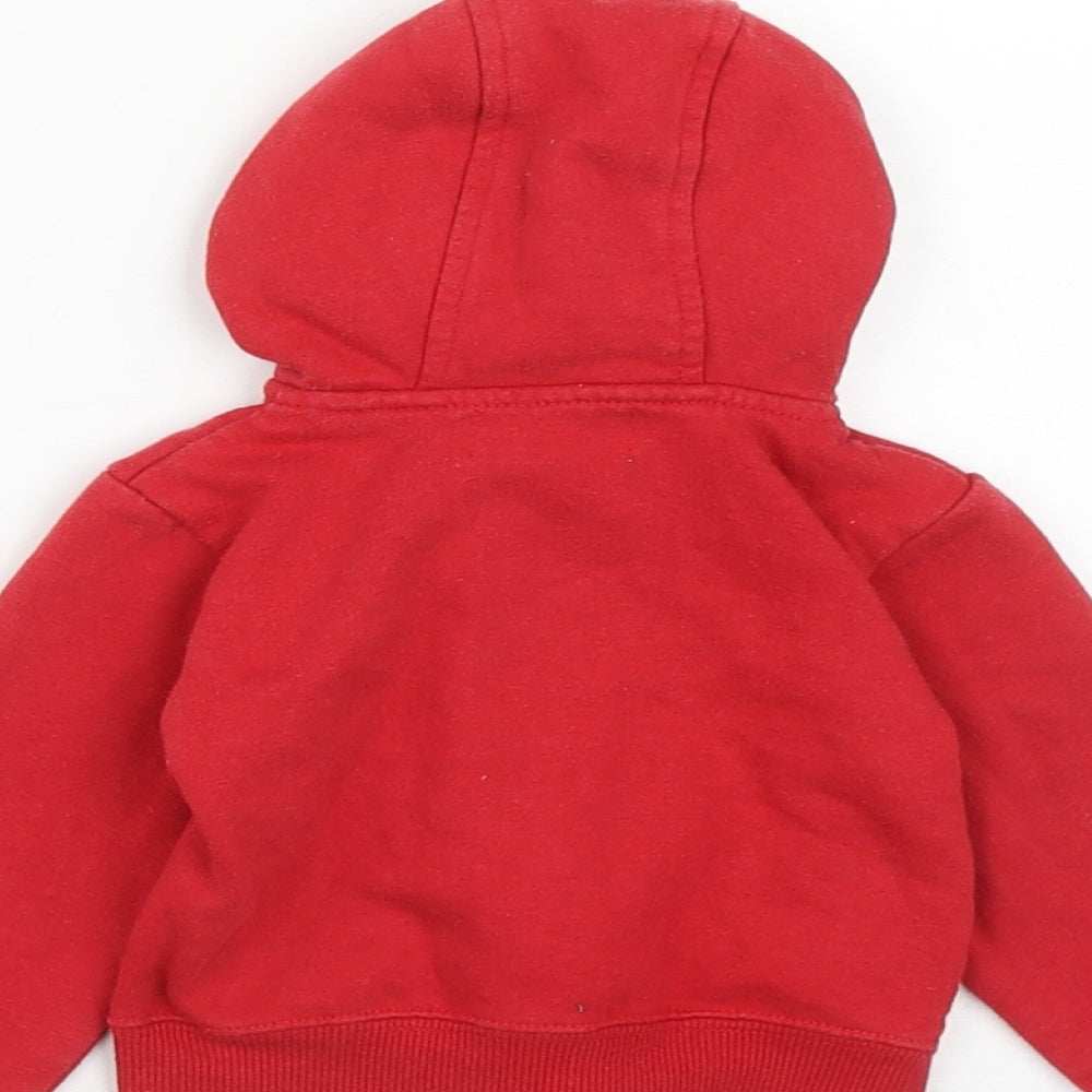 Early Days Girls Red Cotton Basic Button-Up Size 9-12 Months V-Neck Zip
