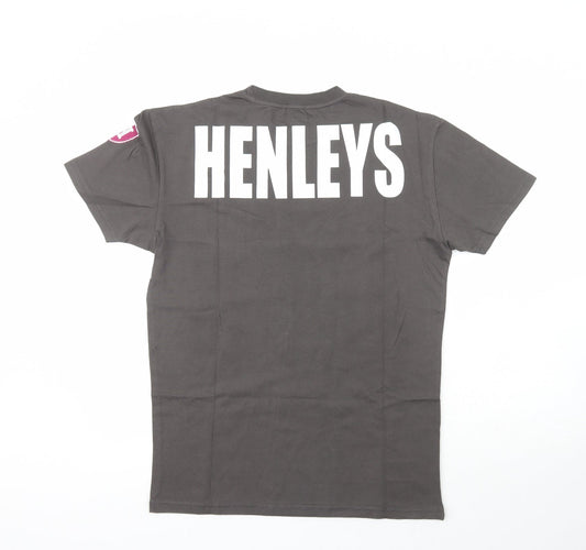 Henleys Womens Green 100% Cotton Basic T-Shirt Size 3XL Crew Neck - Slogan
