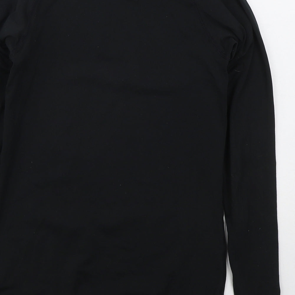Precision Fit Boys Black Polyester Basic T-Shirt Size M Crew Neck Pullover - Athletic