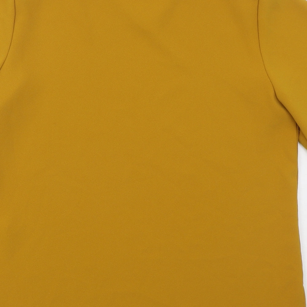 Womens UK Size S Zara Yellow Basic Blouse