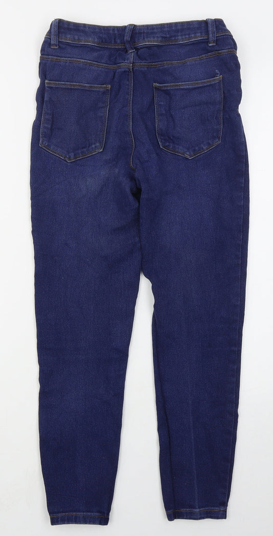 Denim Co Womens Blue Cotton Skinny Jeans Size 12 L26 in Regular Button
