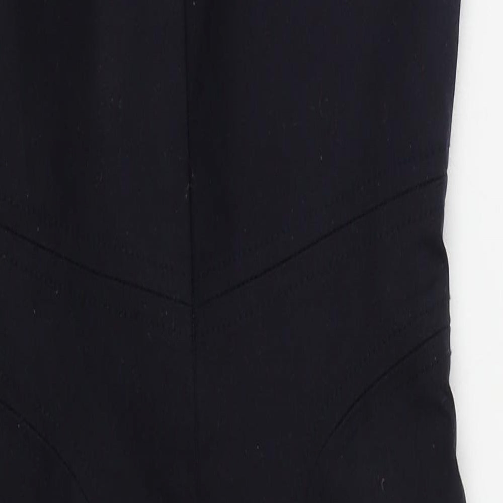 French Connection Womens Blue Cotton Pencil Dress Size 6 Scoop Neck Zip