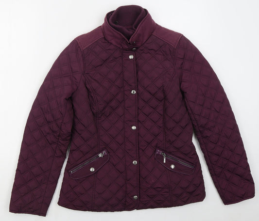 Womens UK Size 10 Maine Purple Quilted Coat