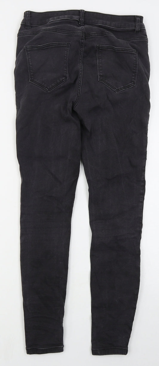 TU Womens Grey Cotton Skinny Jeans Size 10 L27 in Regular Button