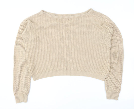 Womens UK Size 14 Missguided Beige Pullover Jumper