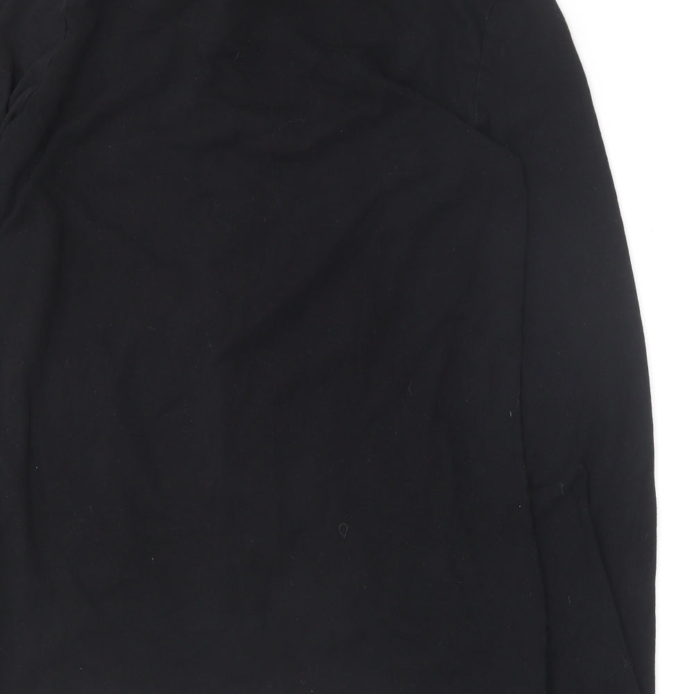 ASOS Mens Black Cotton Button-Up Size M Round Neck