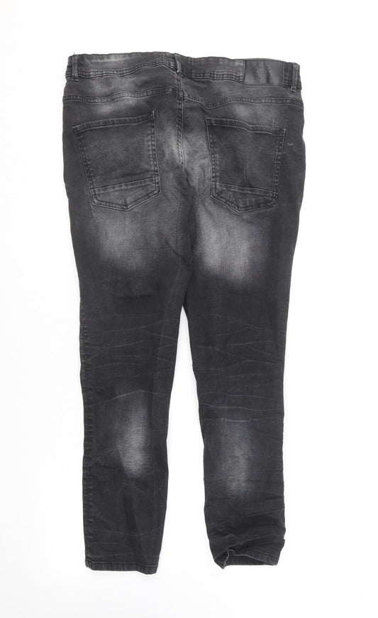 Matalan Womens Black Cotton Skinny Jeans Size 36 in L30 in Regular