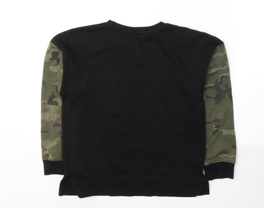 Primark Boys Black Camouflage Cotton Pullover Sweatshirt Size 9-10 Years Pullover - No Limits