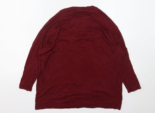 Womens UK Size 12 New Look Red Basic T-Shirt