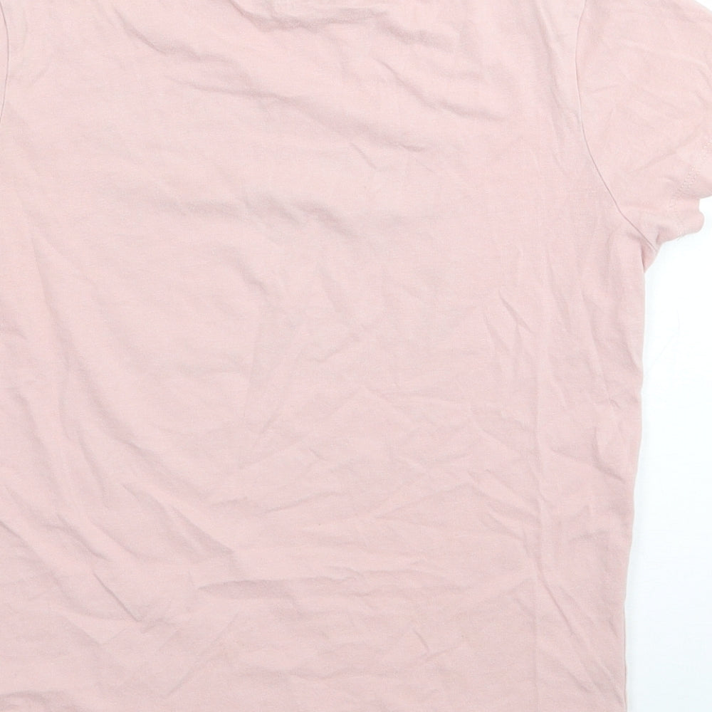 Marks and Spencer Boys Pink 100% Cotton Jersey T-Shirt Size 8-9 Years Crew Neck Pullover