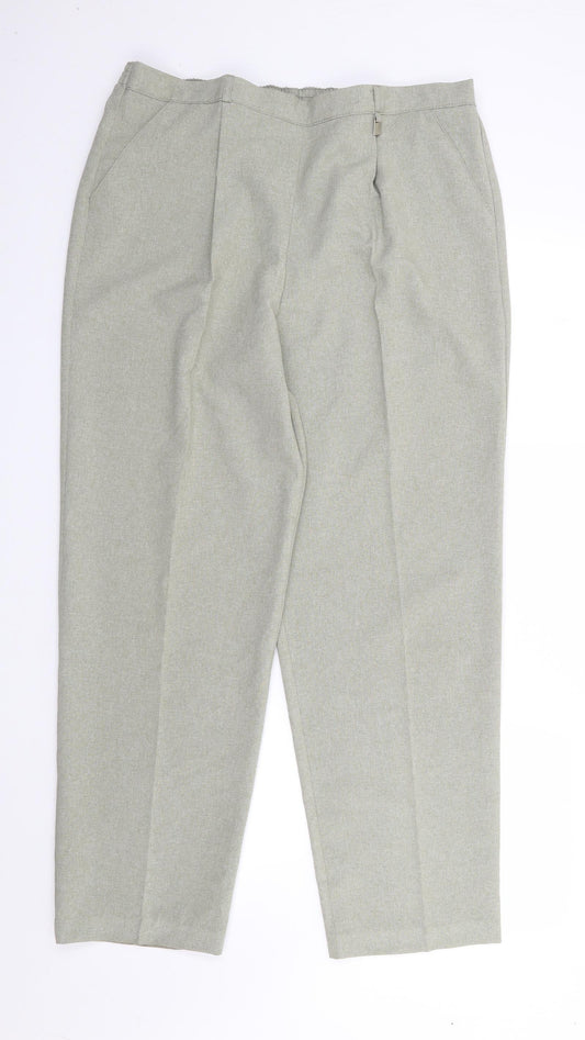Womens UK Size 18 Classic Regular Fit Green Trousers