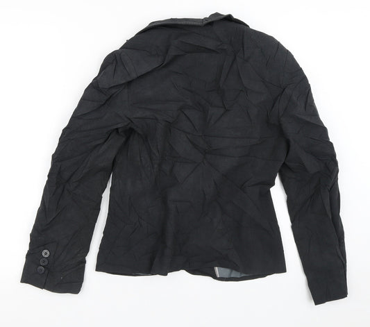 Marks & Spencer Womens Grey Striped Jacket Blazer Size 10 Button