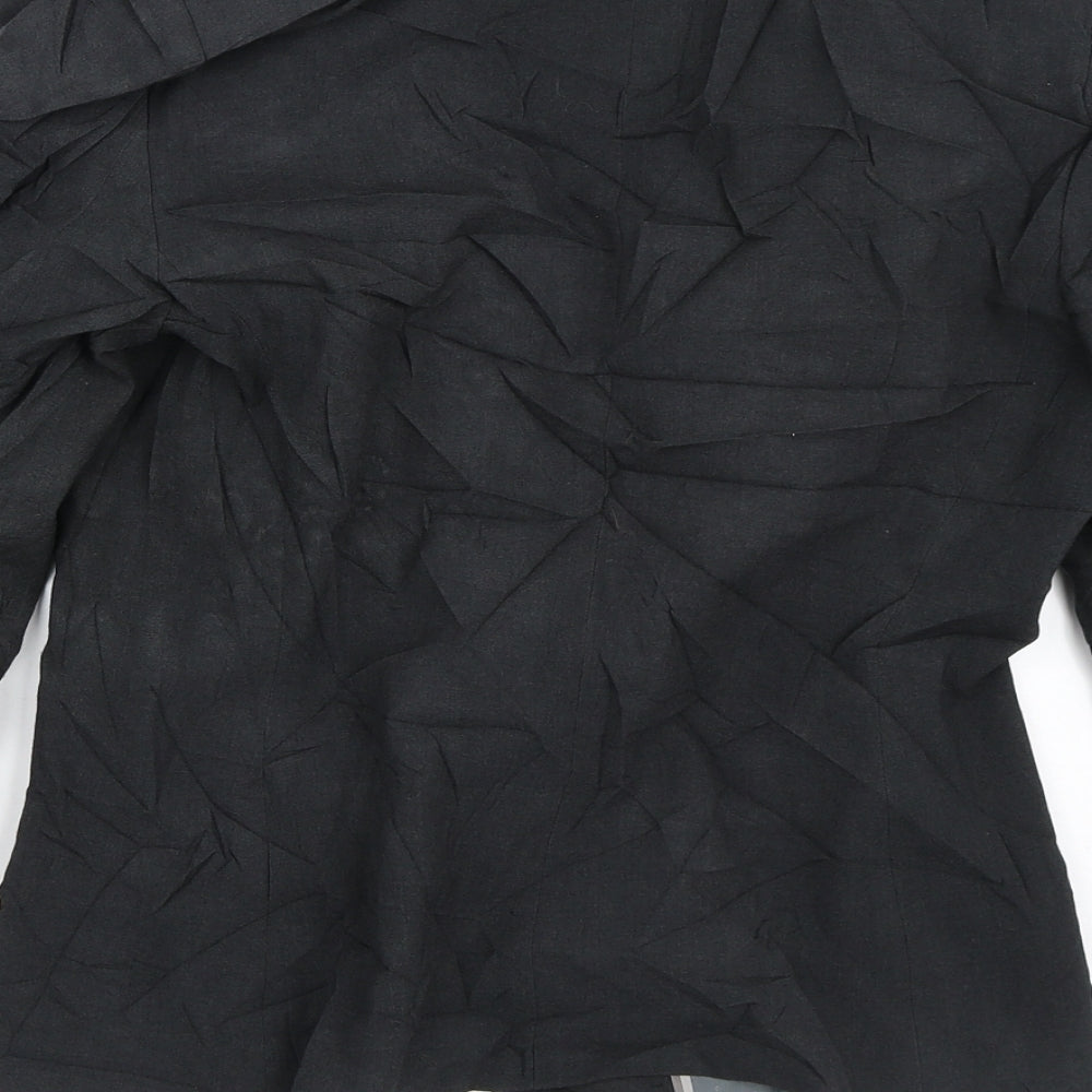 Marks & Spencer Womens Grey Striped Jacket Blazer Size 10 Button