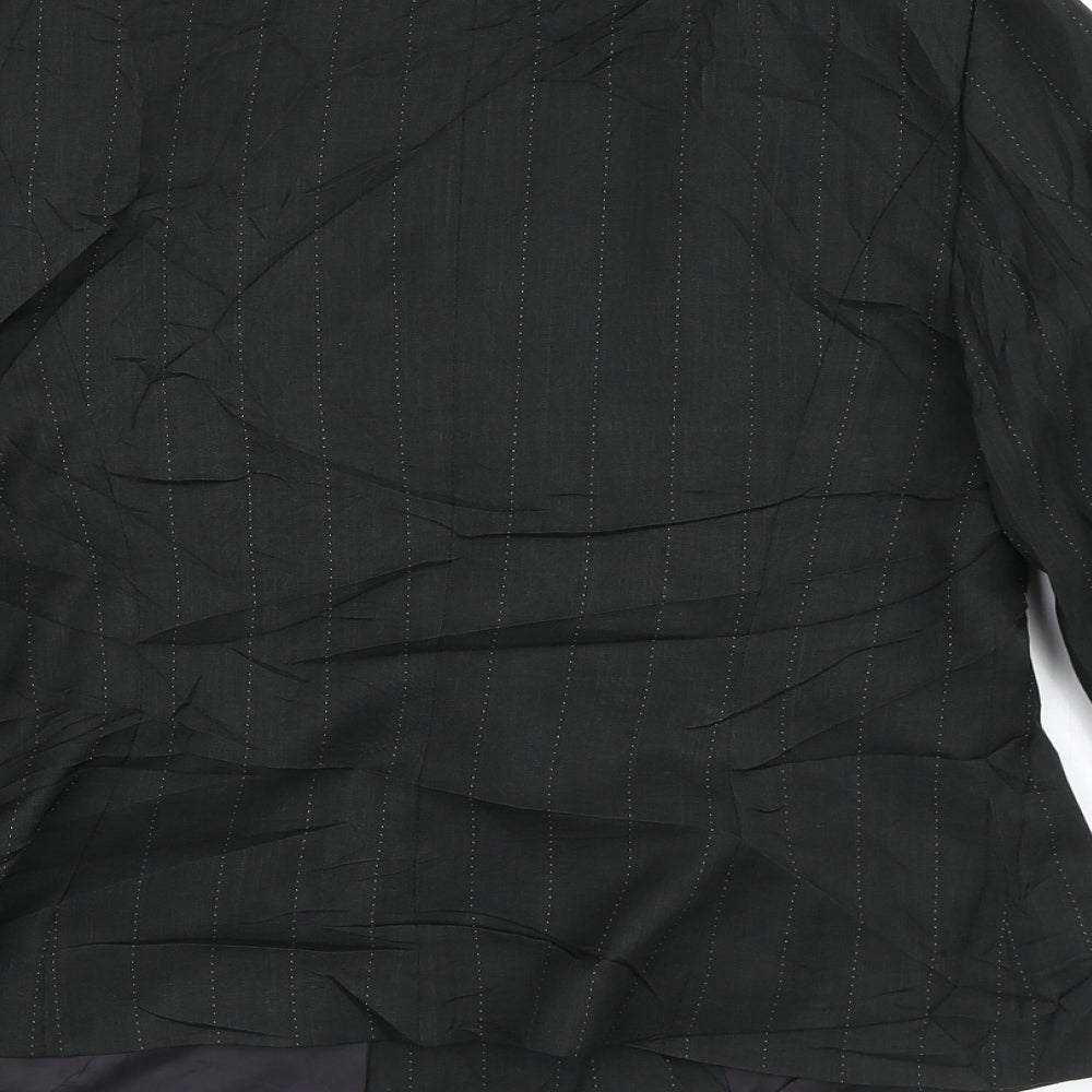 George Womens Black Striped Jacket Blazer Size 12