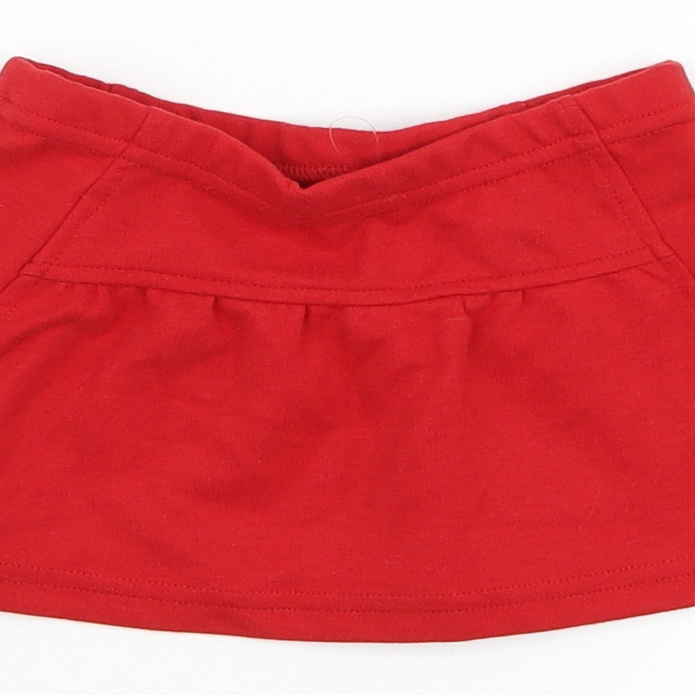 United Colors of Benetton Girls Red Polyester Skater Skirt Size 18 Months Pull On