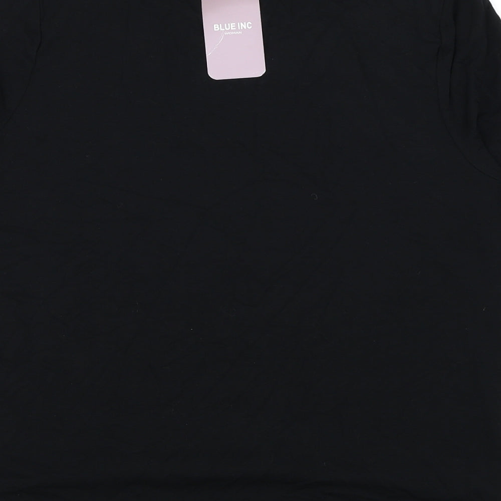 Womens UK Size 12 Blue Inc Black Basic Blouse