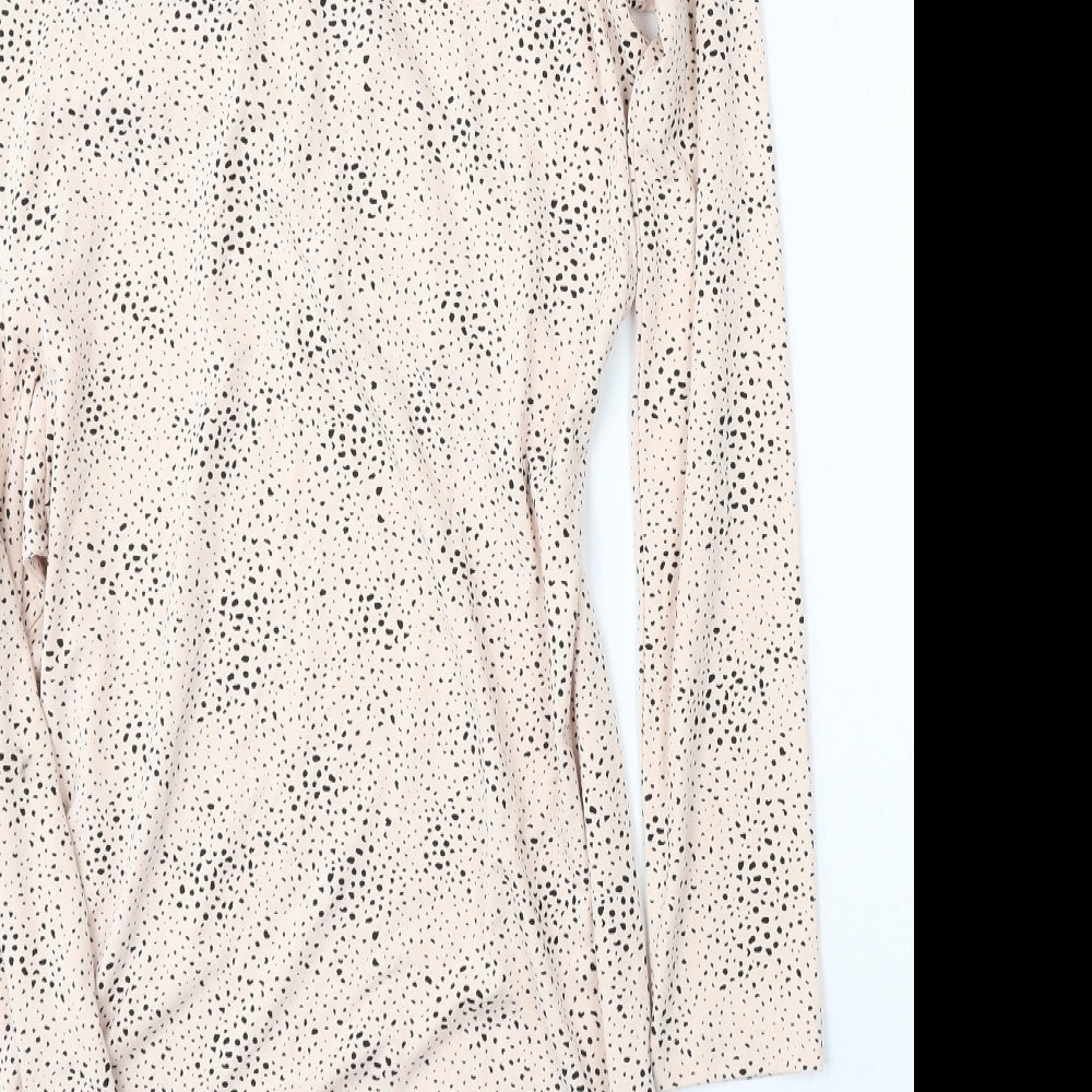 Marks and Spencer Womens Pink Geometric Viscose Sheath Size 10 Round Neck