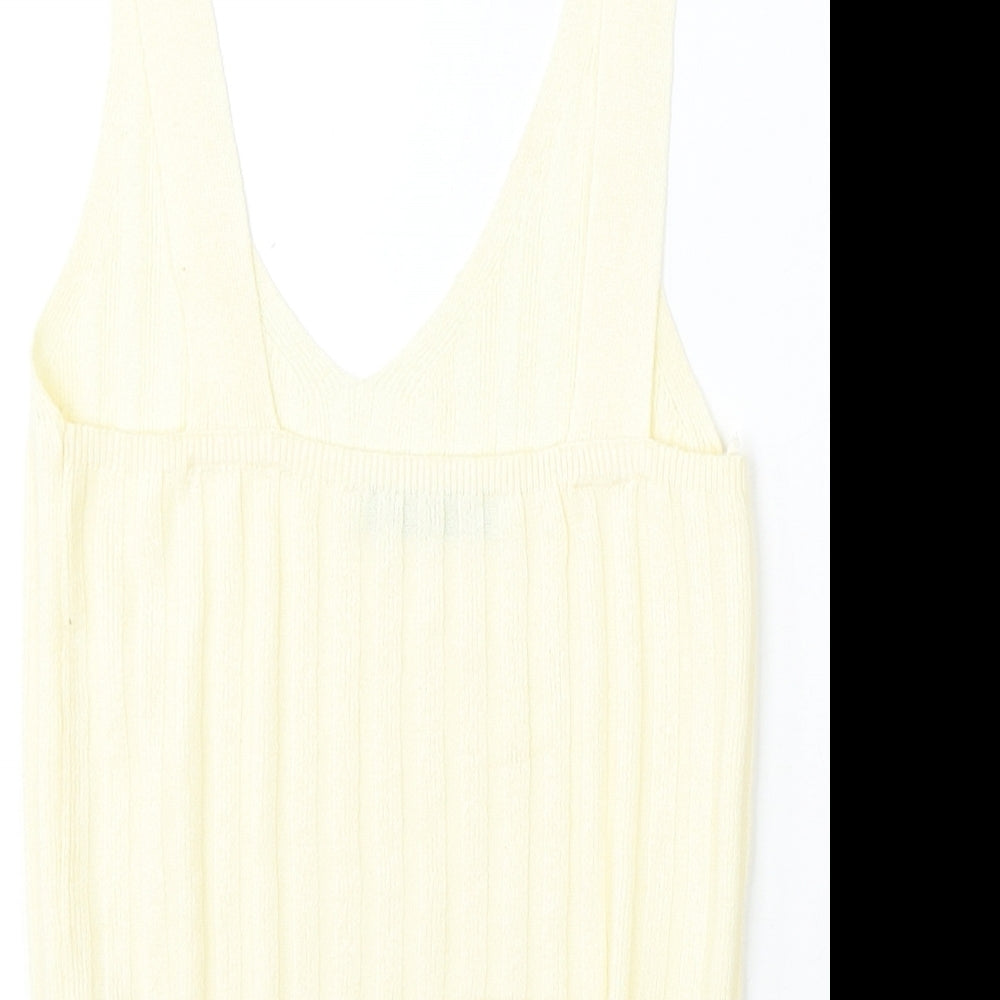 George Womens Yellow Round Neck Polyester Vest Jumper Size 8