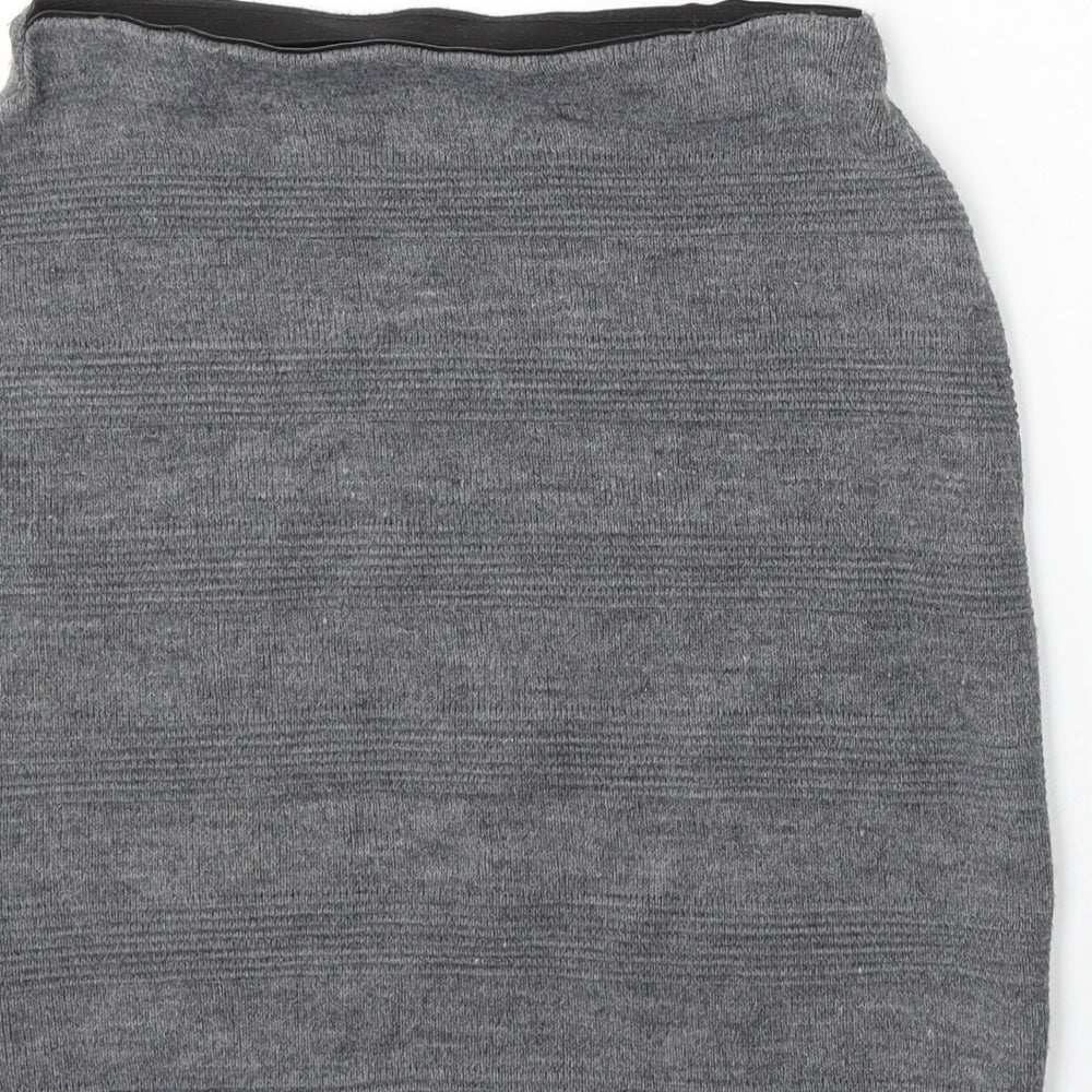 Atmosphere Womens Grey Acrylic A-Line Skirt Size 8