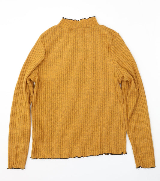 Primark Womens Yellow Round Neck Polyester Pullover Jumper Size L