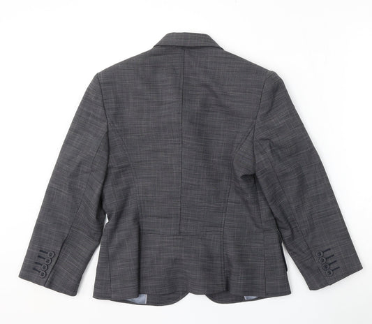 NEXT Womens Grey Check Polyester Jacket Suit Size 10