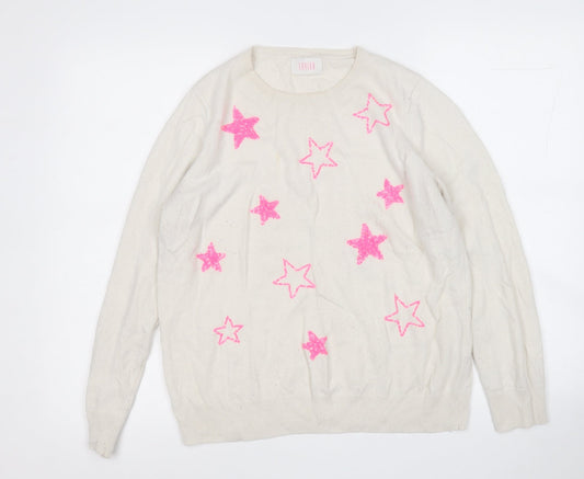 Womens UK Size L Savida White Pullover Jumper