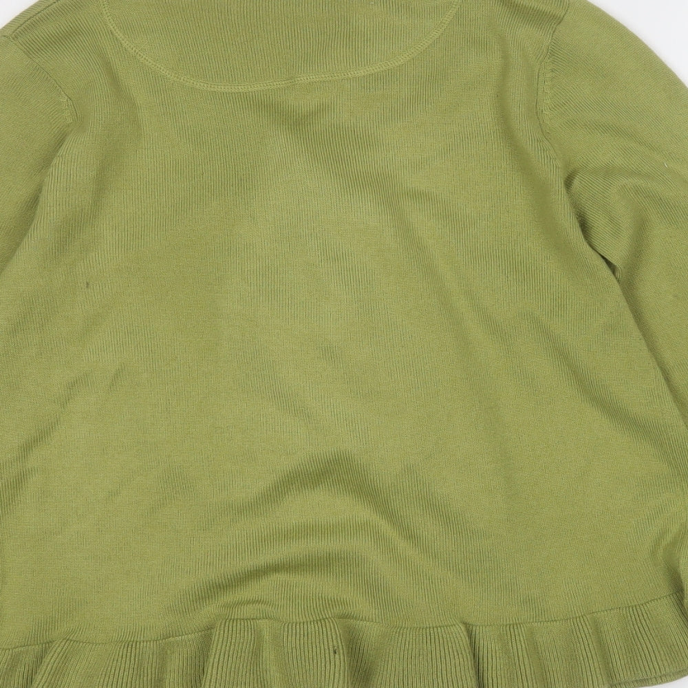 Womens UK Size 14 Moda Green Cardigan Jumper