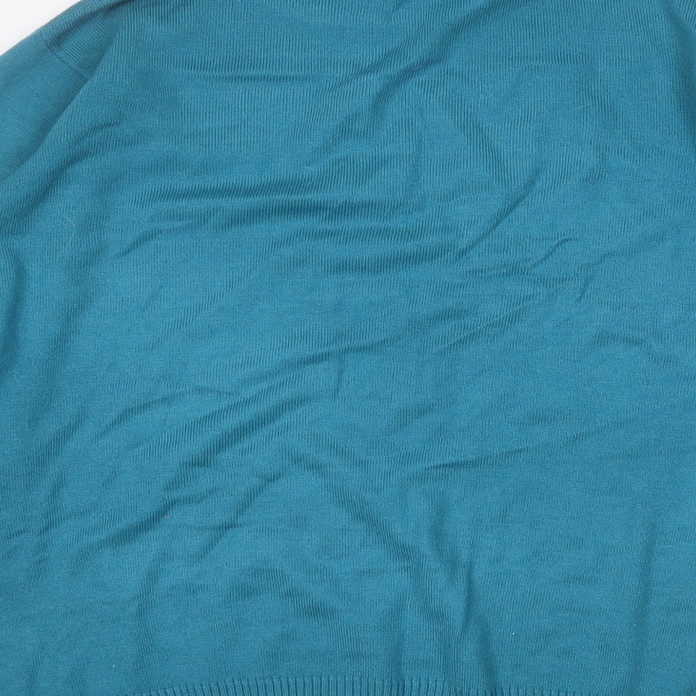 BHS Womens Blue Round Neck Acrylic Pullover Jumper Size 14
