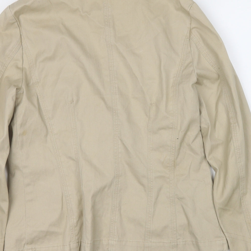 Womens UK Size 12 Moto Beige Jacket