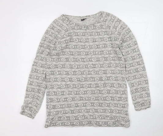 Womens UK Size M Sparkle & Fade White Pullover Jumper