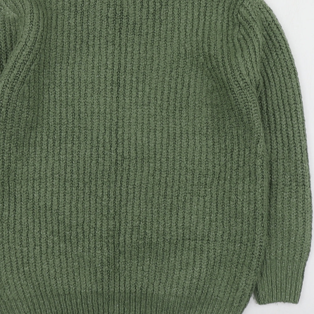 George Womens Green Round Neck Acrylic Pullover Jumper Size S