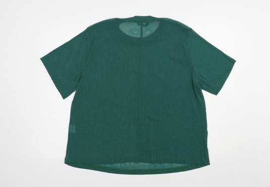 SheIn Womens Green Nylon Basic Blouse Size 2XL Crew Neck