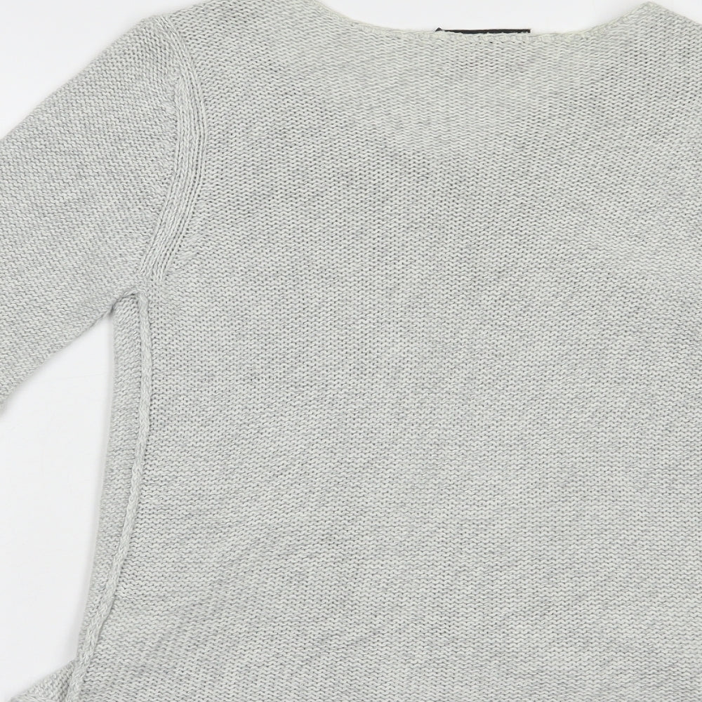 Womens UK Size 10 Oui Grey Cardigan Jumper