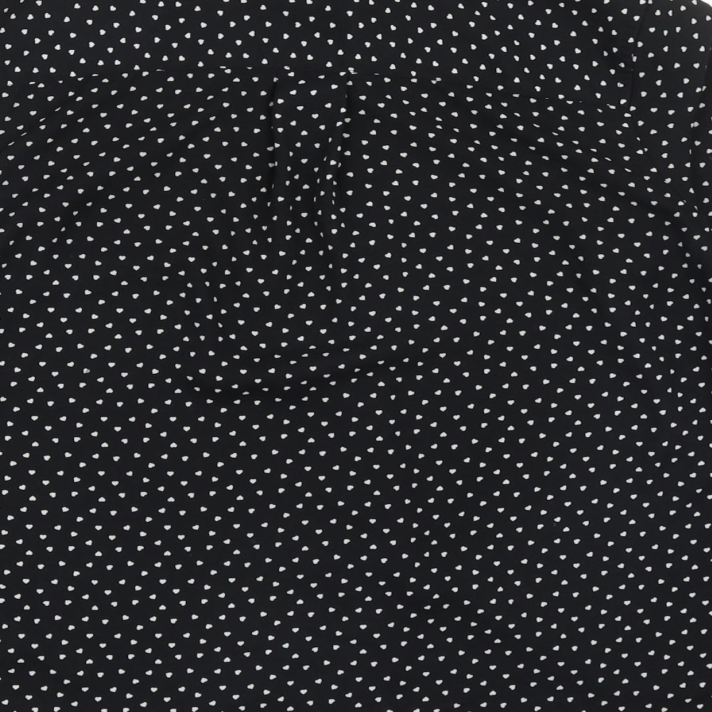 Womens UK Size 10 New Look Black Basic Button-Up