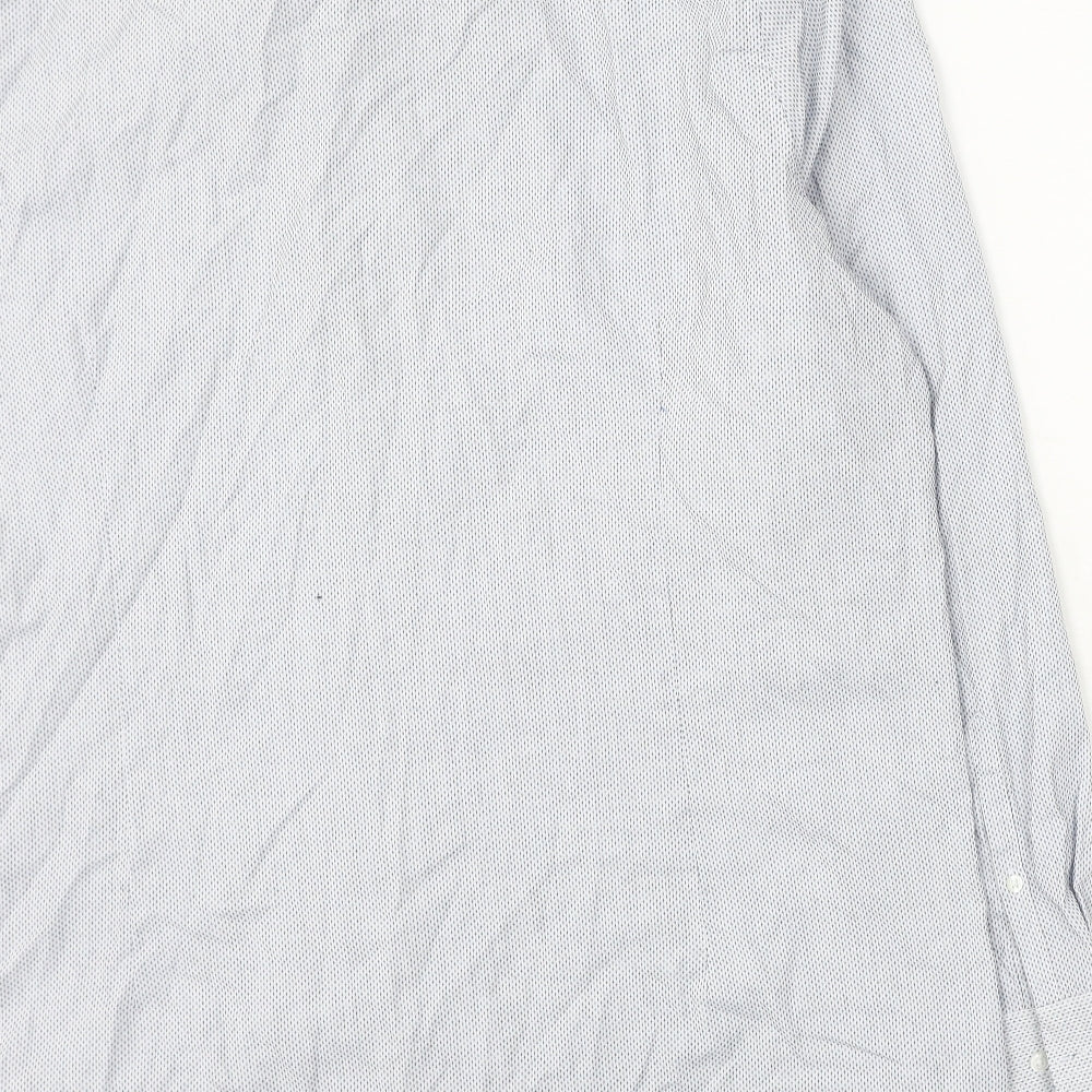 F&F Mens Blue Polyester Button-Up Size 44 Collared