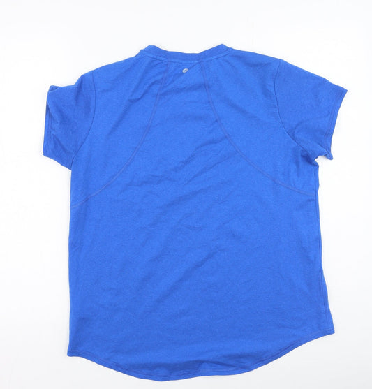 F&F Mens Blue  Polyester  T-Shirt  Round Neck