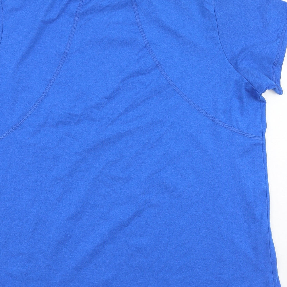 F&F Mens Blue Polyester T-Shirt Round Neck