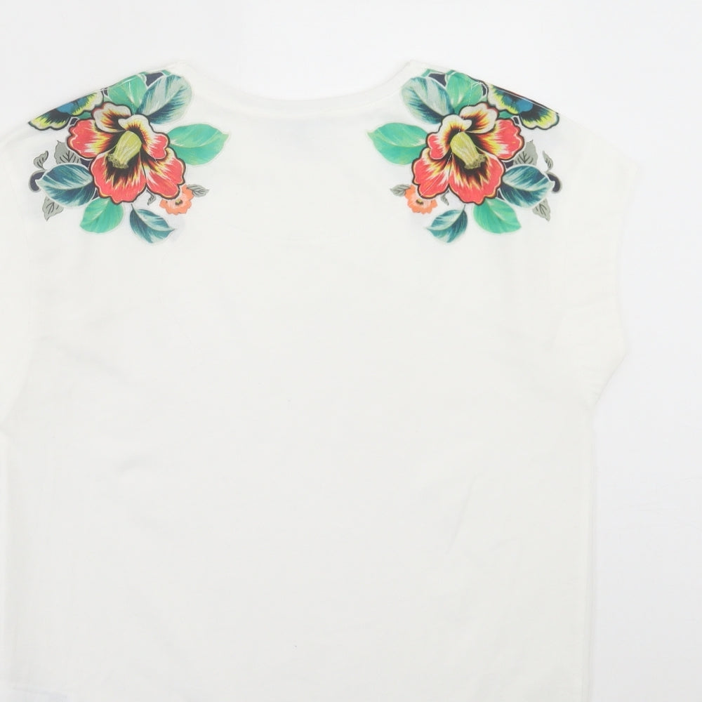 Womens UK Size 6 Warehouse White Basic T-Shirt