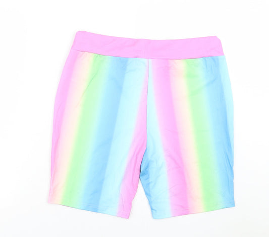 SheIn Womens Multicoloured Striped Polyester Bermuda Shorts Size XL L8 in Regular