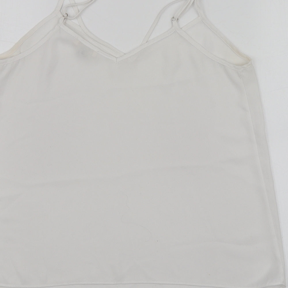 Womens UK Size 6 River Island White Basic T-Shirt