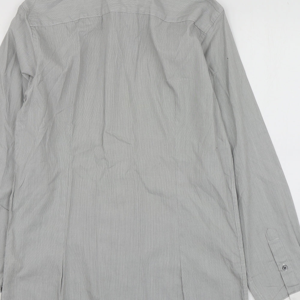 Mens UK Size S Burton Grey Button-Up Long Sleeve Casual Shirt