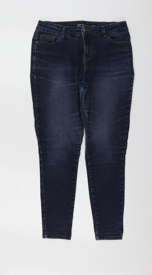 Womens UK Size 10 TU Regular Fit Skinny Blue Jeans