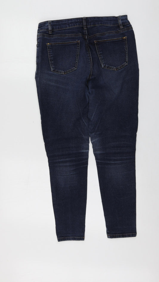 TU Womens Blue Cotton Skinny Jeans Size 10 L25 in Regular