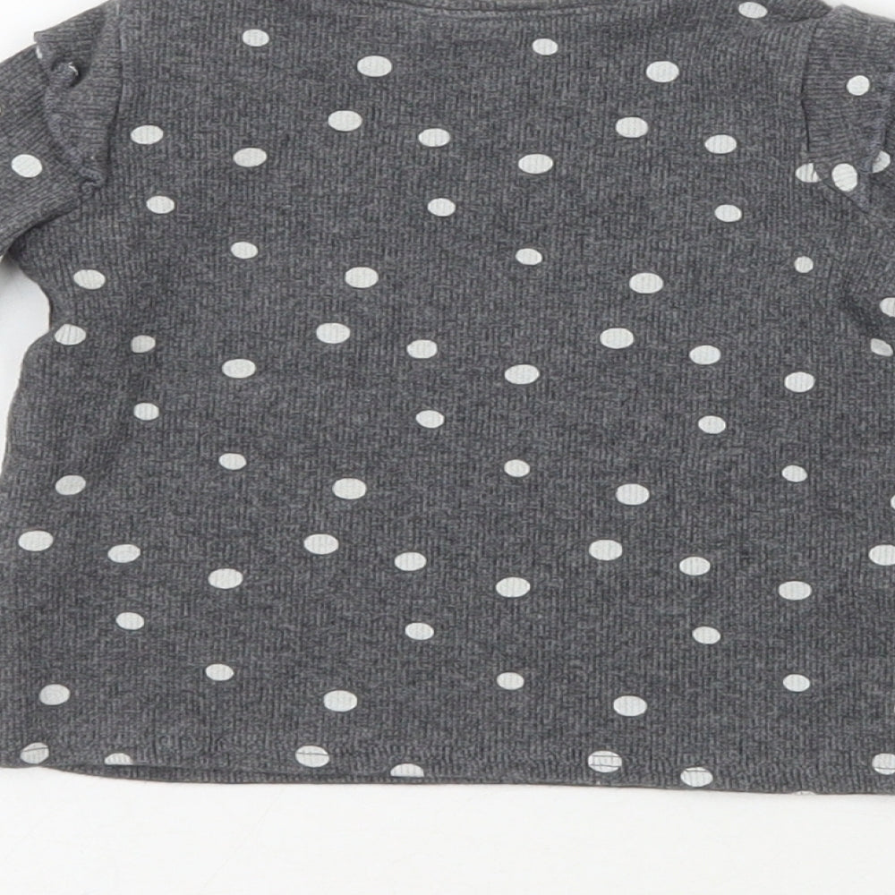 NEXT Boys Grey Polka Dot Cotton Pullover Jumper Size 3-6 Months