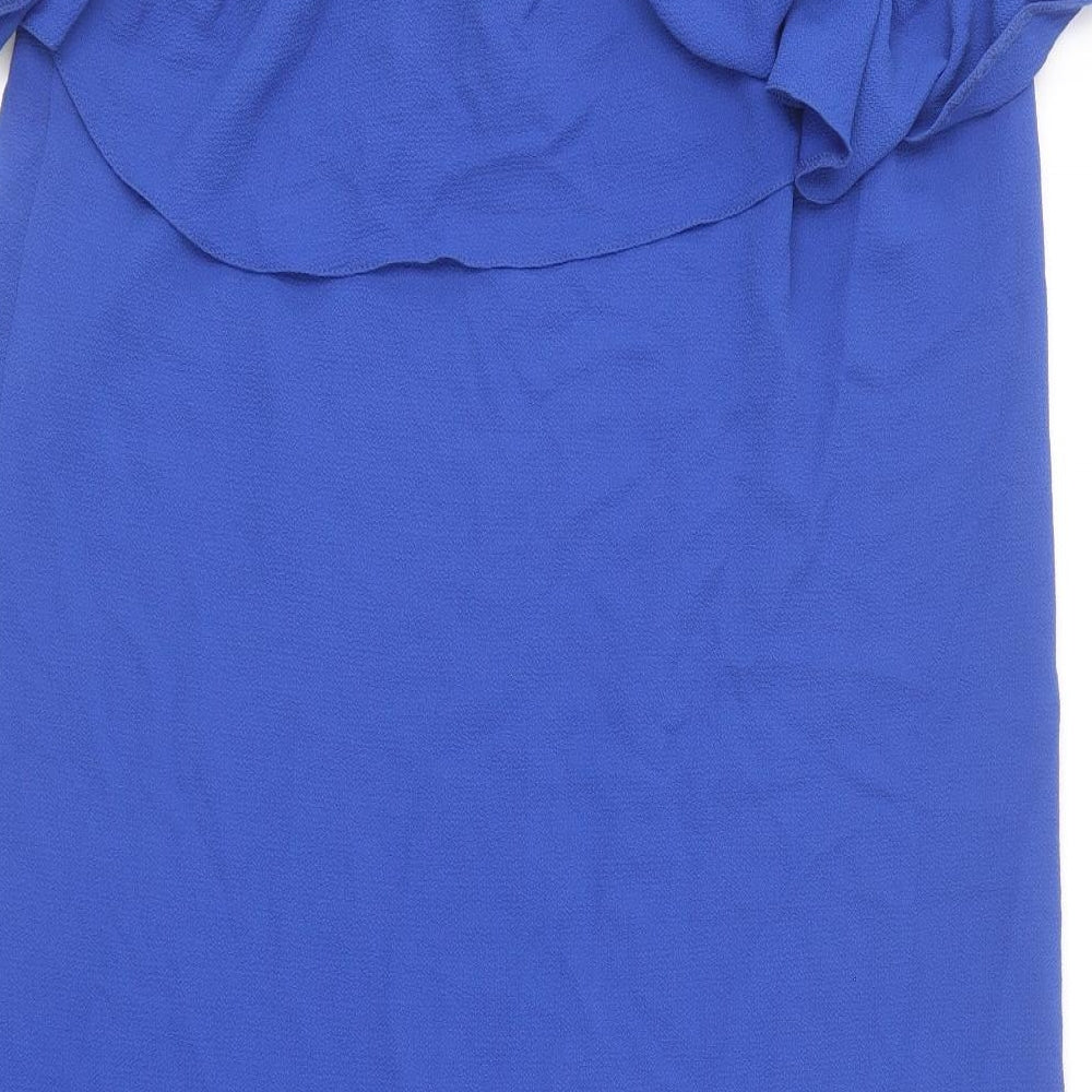 F&F Womens Blue Polyester Shift Size 12 Off the Shoulder