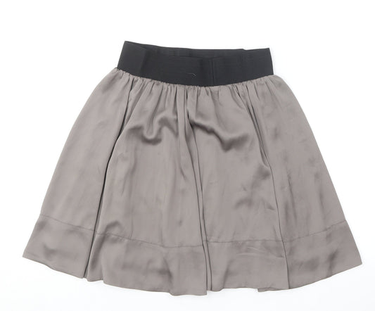 H&M Womens Grey Polyester Skater Skirt Size 8
