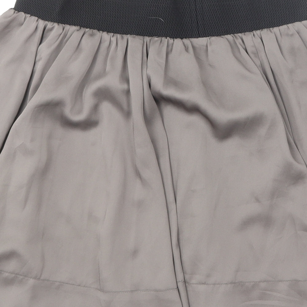 H&M Womens Grey Polyester Skater Skirt Size 8